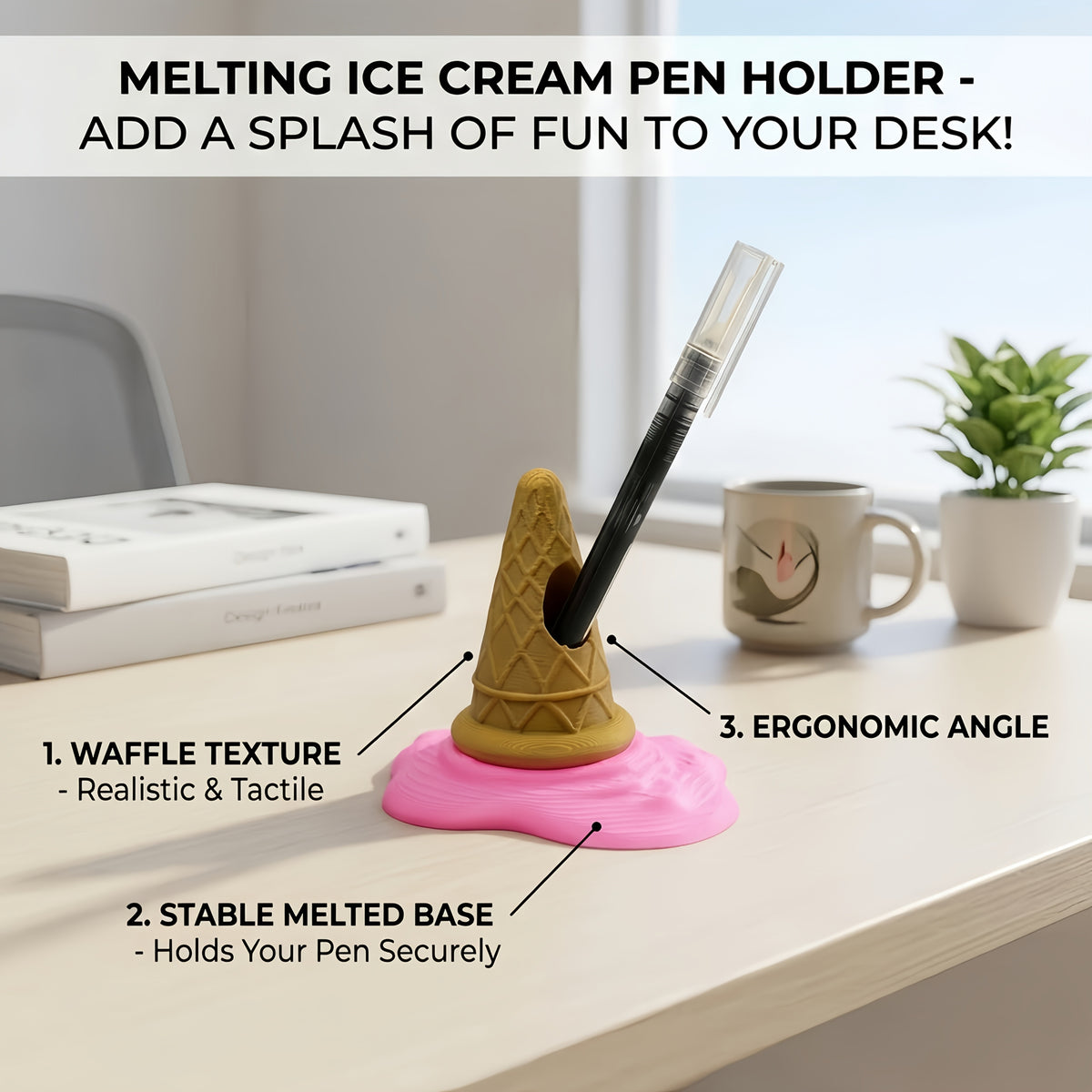 Melting Ice Cream Cone Pen Holder — product detail 6
