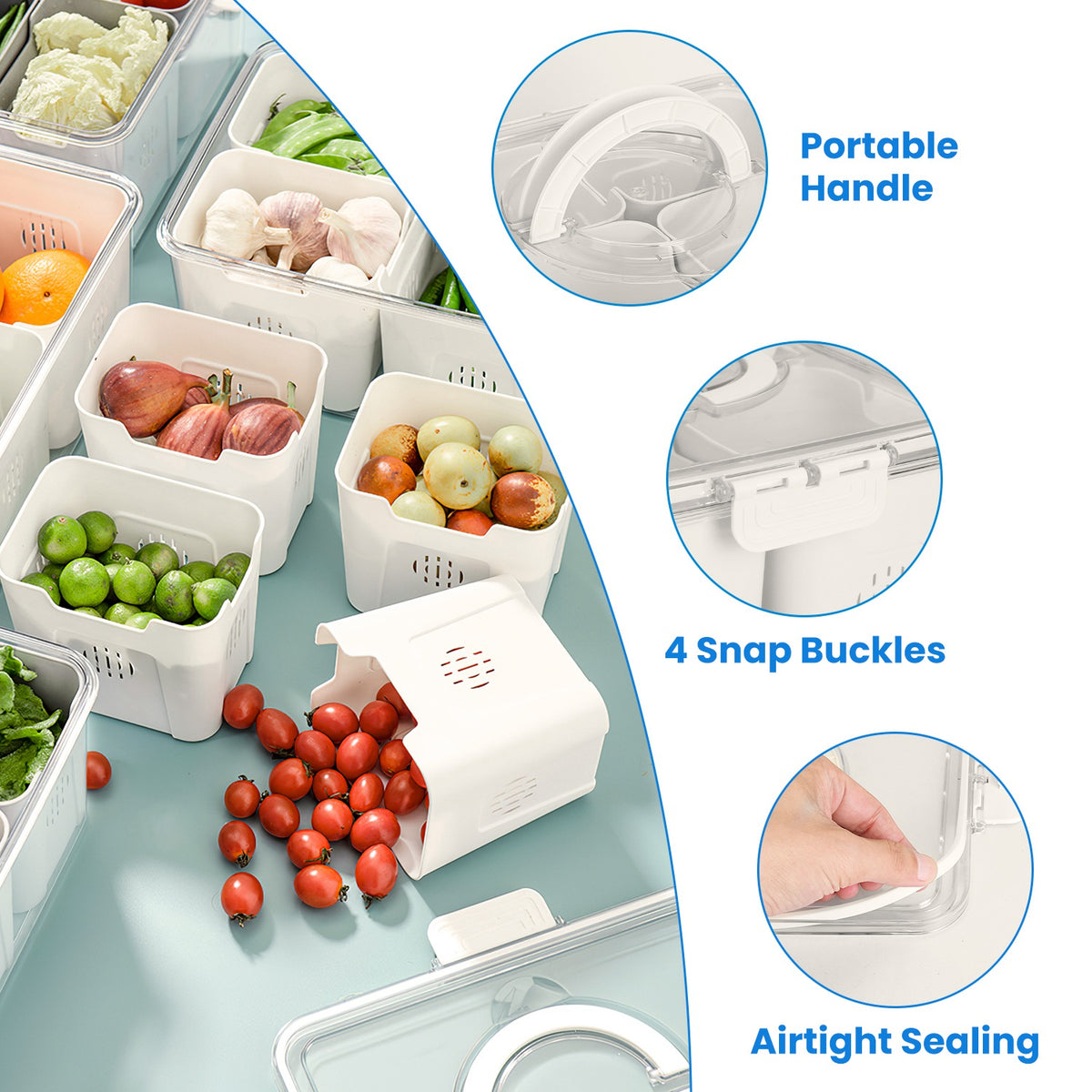 Divided Produce Containers with Colanders — Set of 2 — view 10