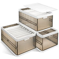 Smoky Brown Foldable Storage Bins — Set of 3 — view 4