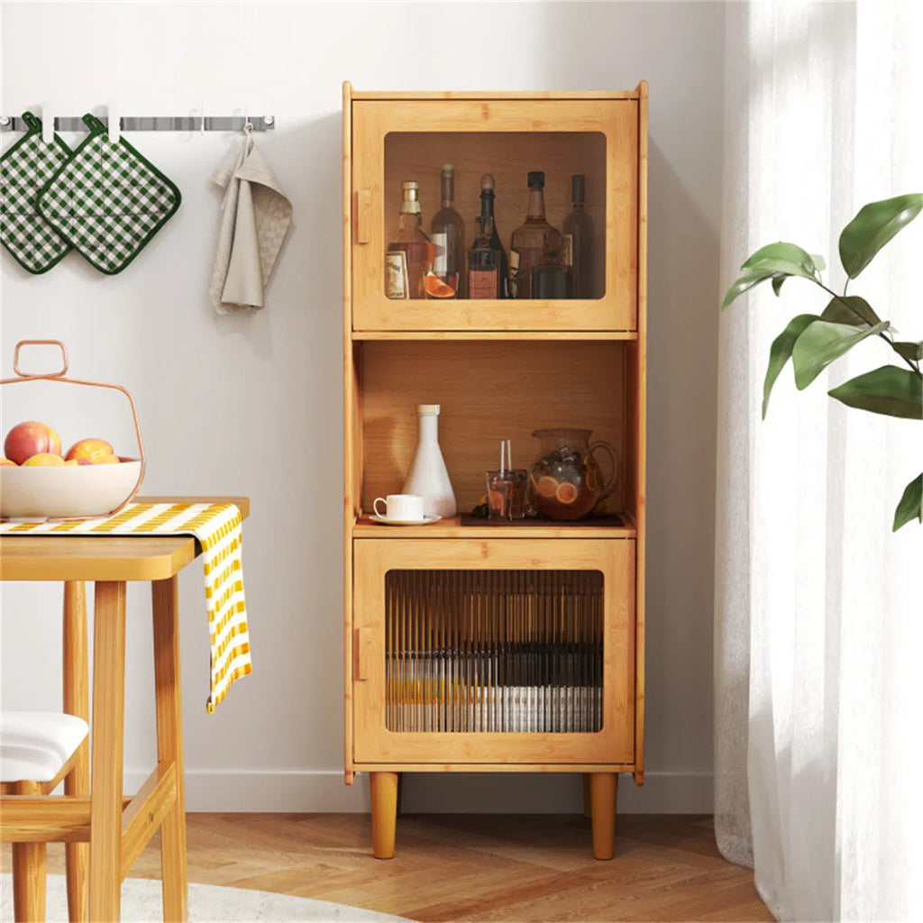 Natural Bamboo Display Cabinet with Acrylic Doors — view 4