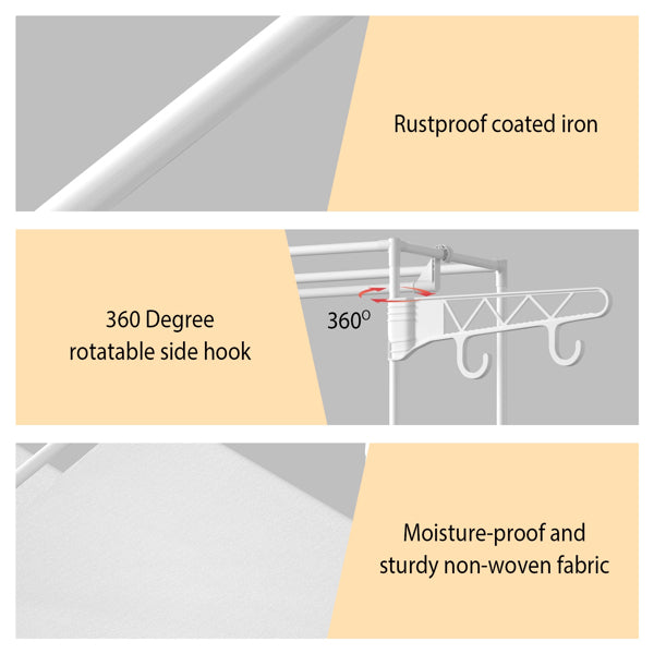 White Open Closet Rack with Four Shelves — view 6