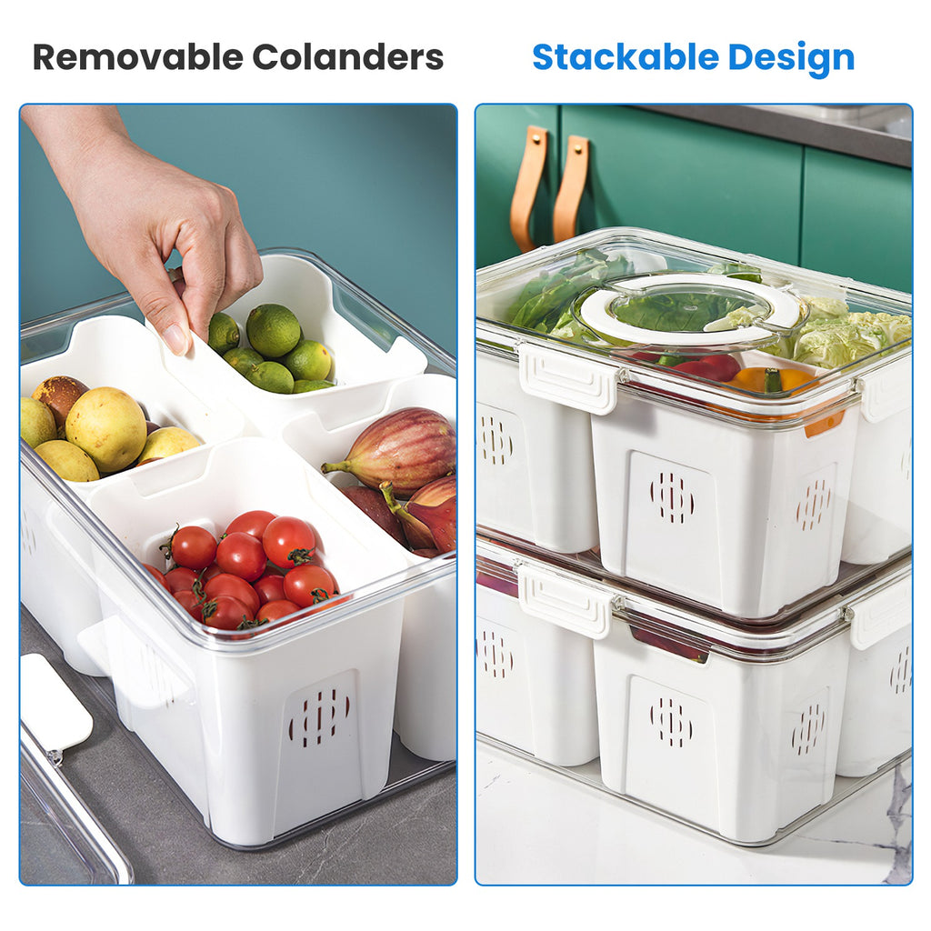 Divided Produce Containers with Colanders — Set of 2 — view 8