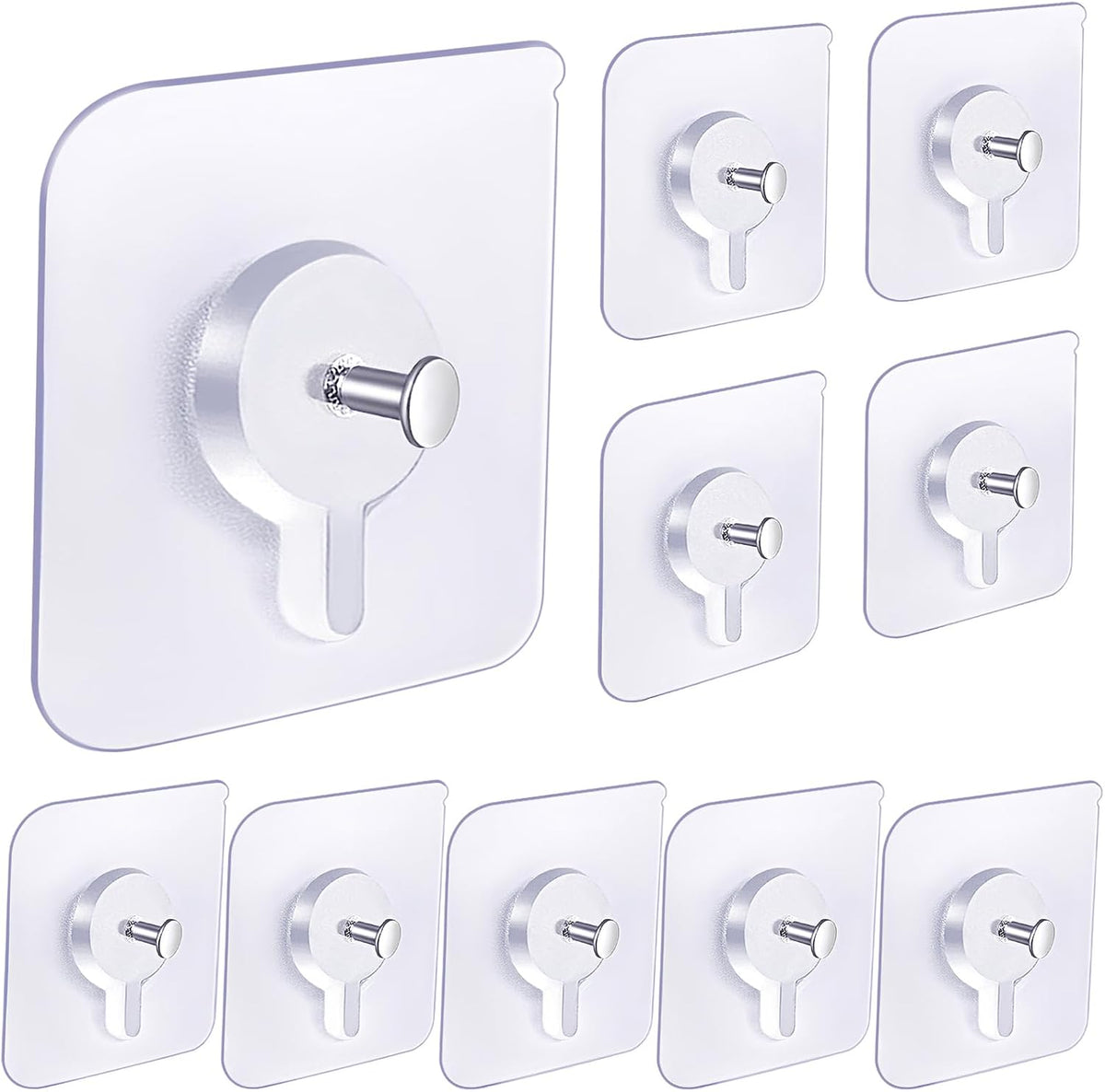 Clear Adhesive Utility Hooks — view 1