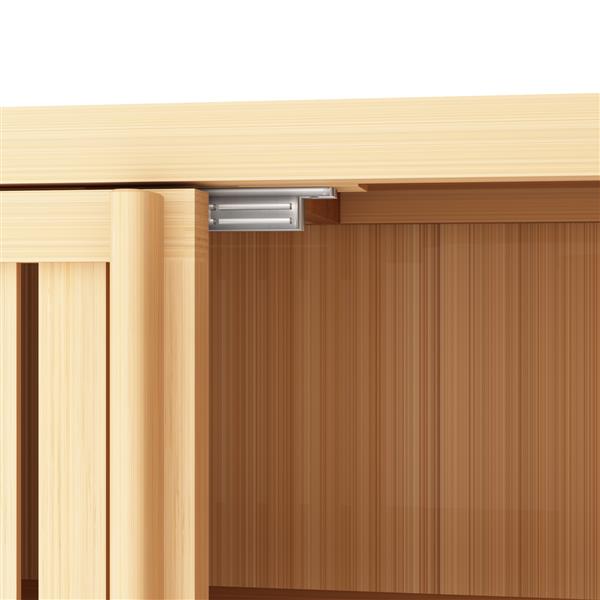 Natural Bamboo Cabinet with Slatted Doors — view 2