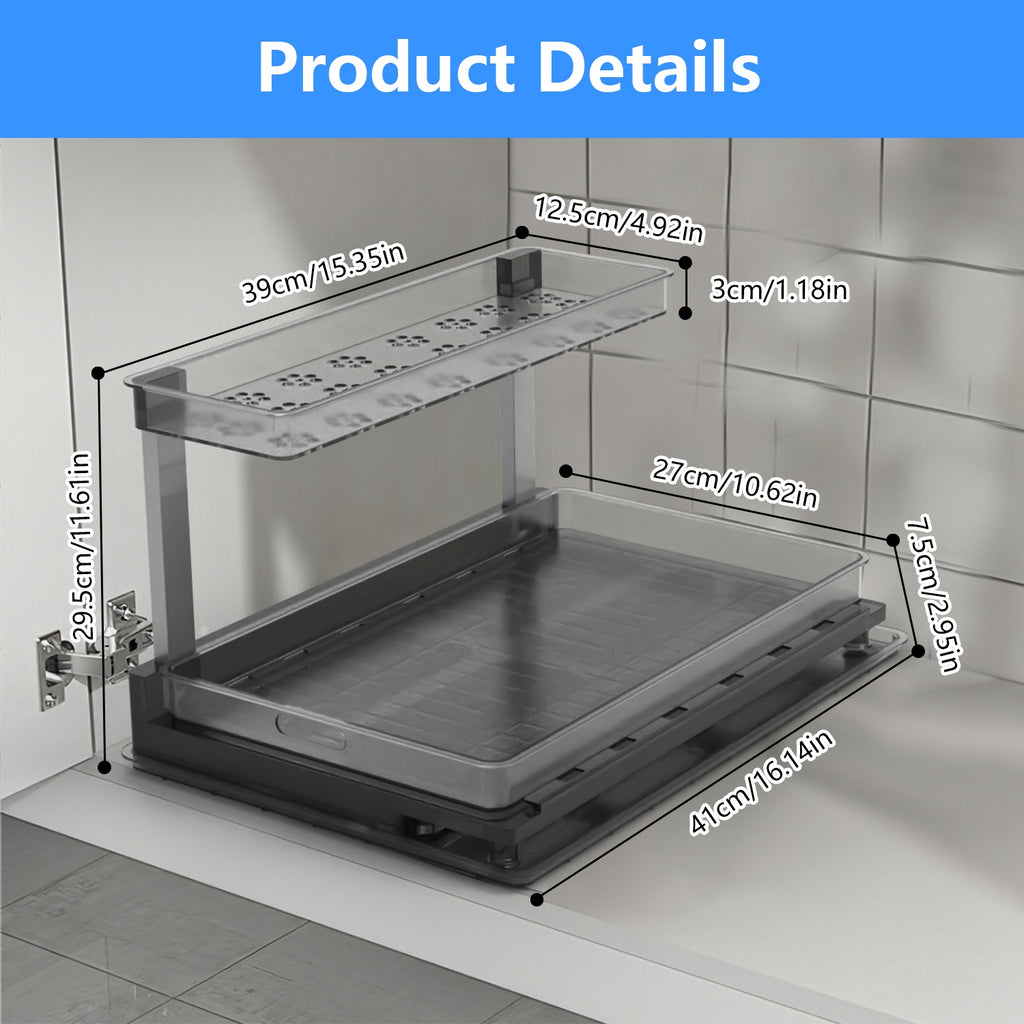 Smoky Clear L-Shaped Under-Sink Organizer — view 8