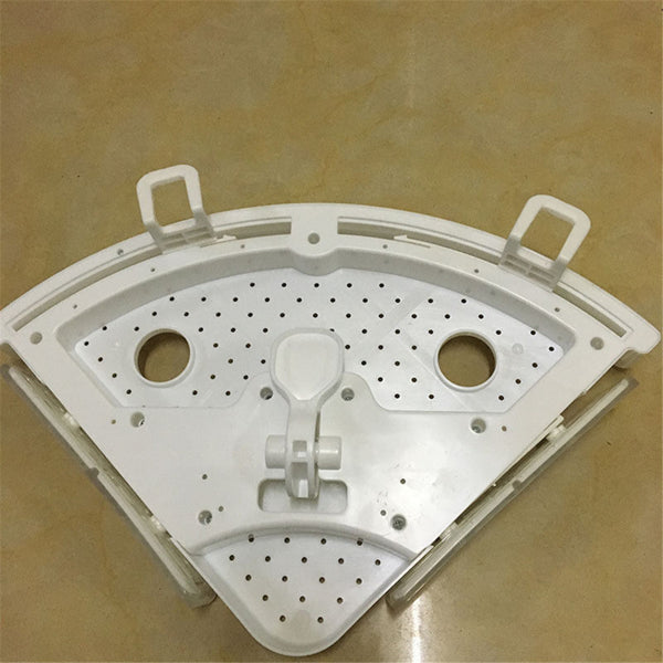 White Corner Shelf with Hooks