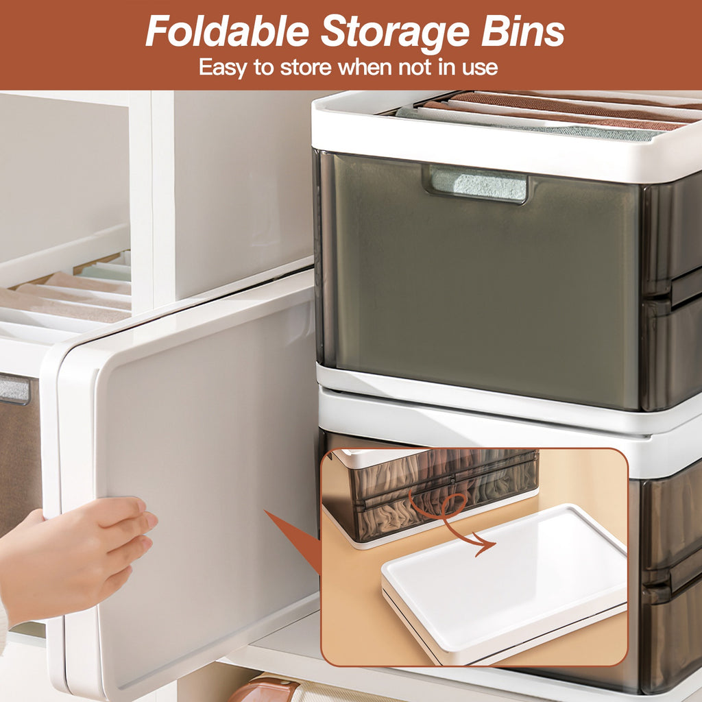 Smoky Brown Foldable Storage Bins — Set of 3 — view 5