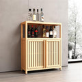 Natural Bamboo Cabinet with Slatted Doors — view 1