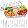 Four-Compartment Serving Tray with Ice Base and Lid — view 1