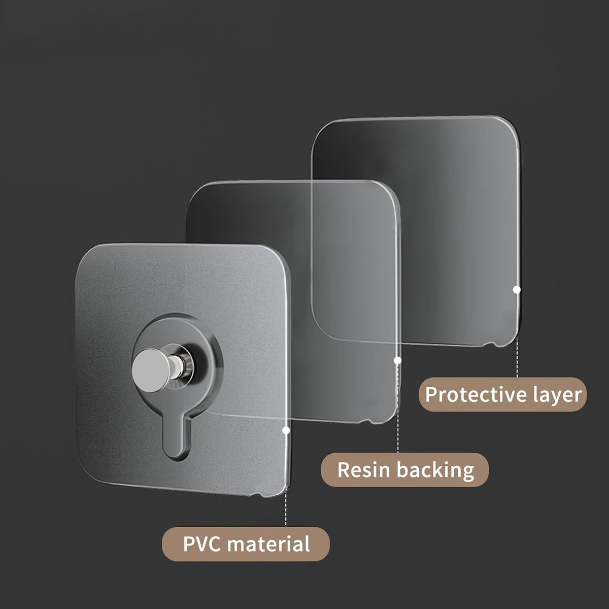 Clear Adhesive Utility Hooks — view 7