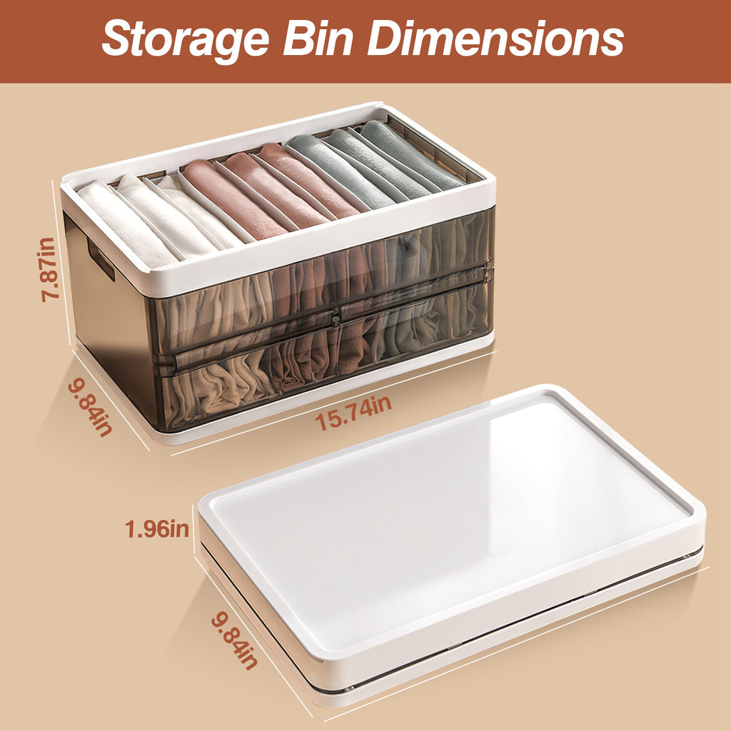Smoky Brown Foldable Storage Bins — Set of 3 — view 3