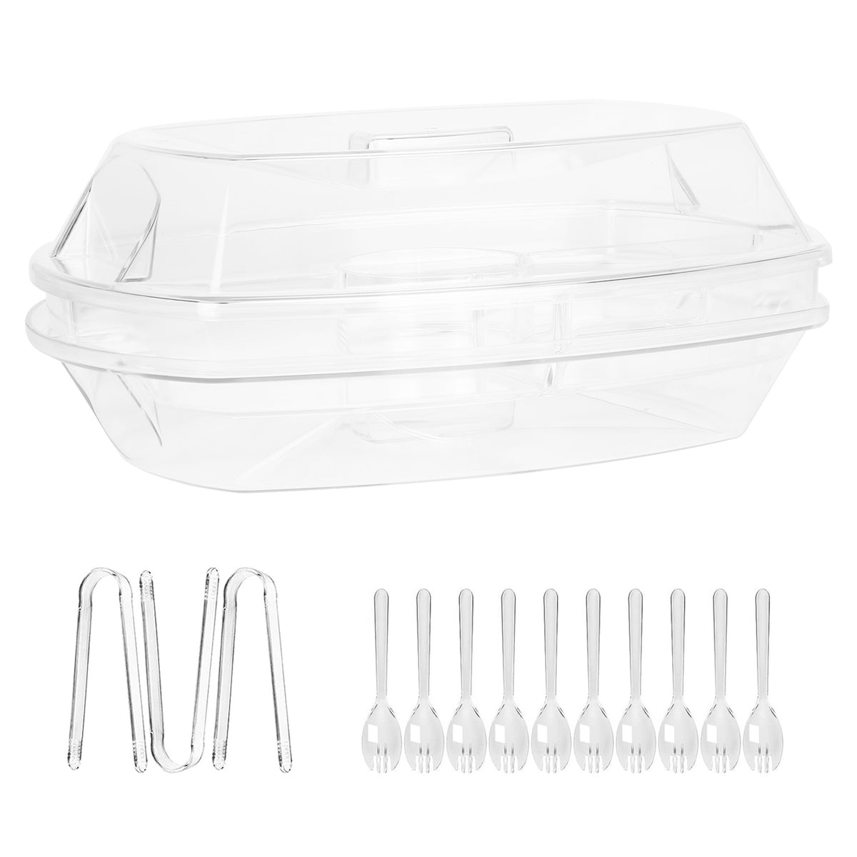 Four-Compartment Serving Tray with Ice Base and Lid — view 5