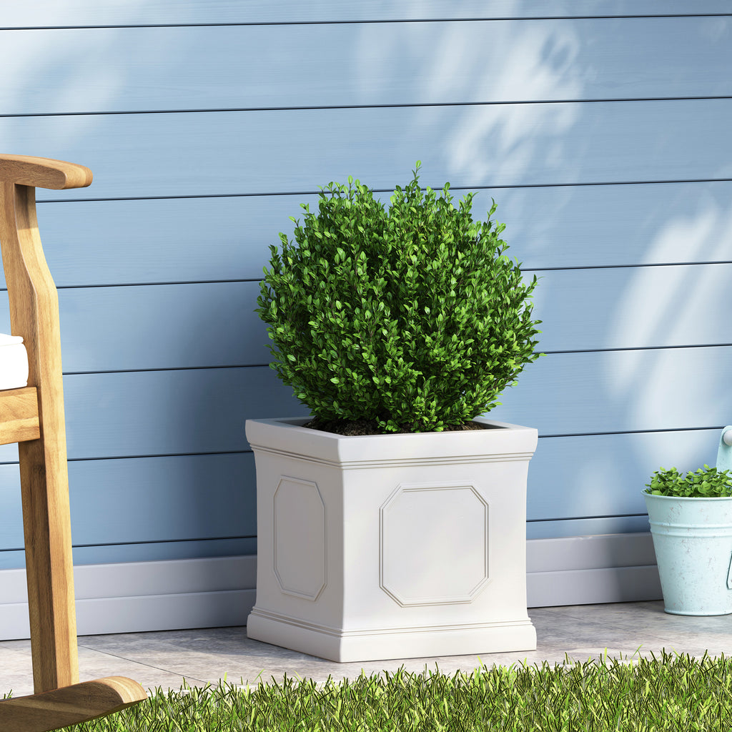 Antique White Square MgO Planter, 11 Inches — view 1