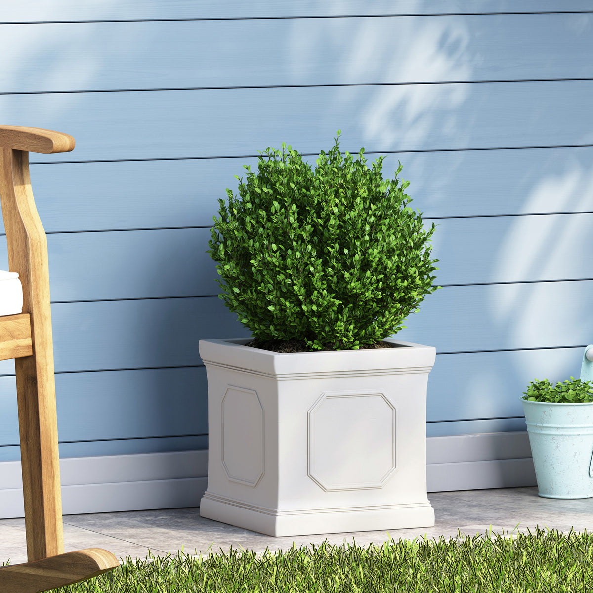 Antique White Square MgO Planter, 11 Inches — view 1