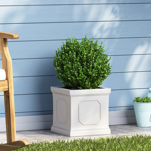 Antique White Square MgO Planter, 11 Inches — view 1