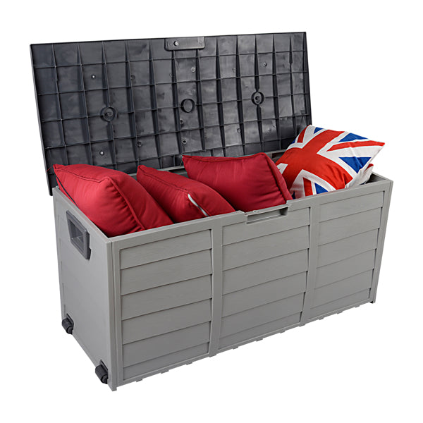 Gray Deck Storage Box with Wheels — view 3