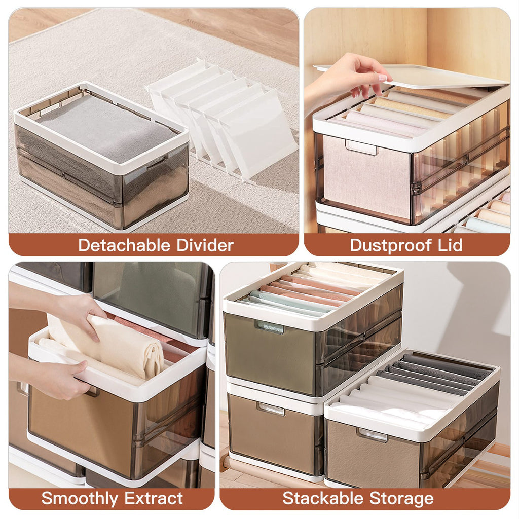 Smoky Brown Foldable Storage Bins — Set of 3 — view 9