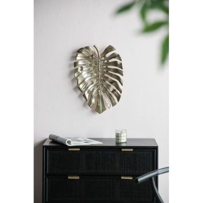 Gold-Tone Aluminum Monstera Leaf Wall Decor — view 10
