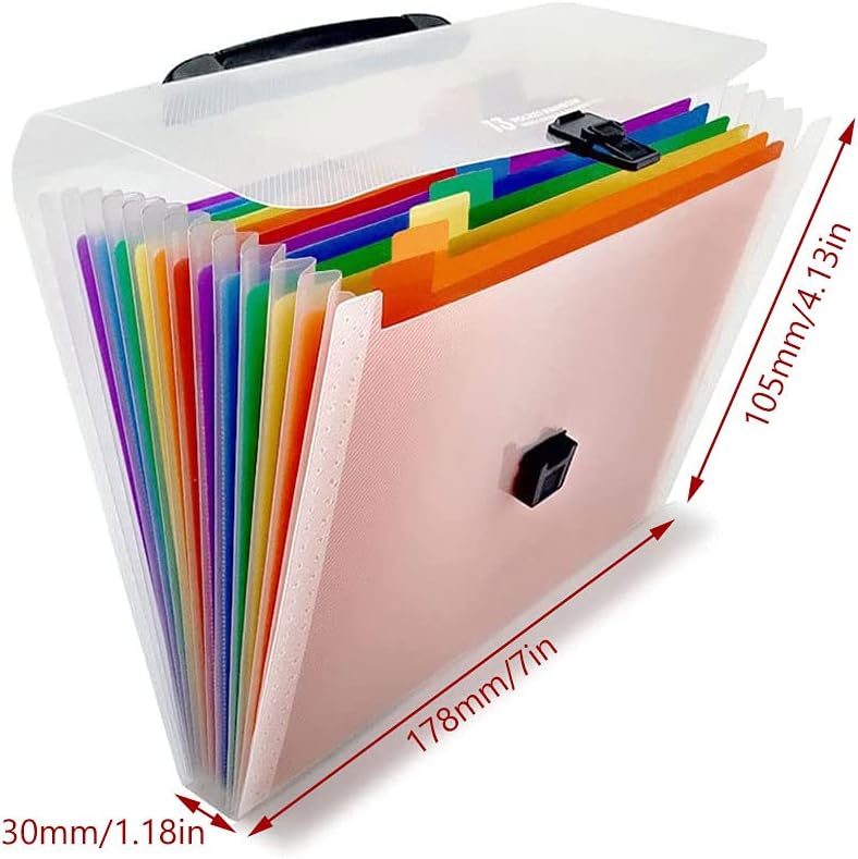 13-Pocket Rainbow Accordion File Organizer