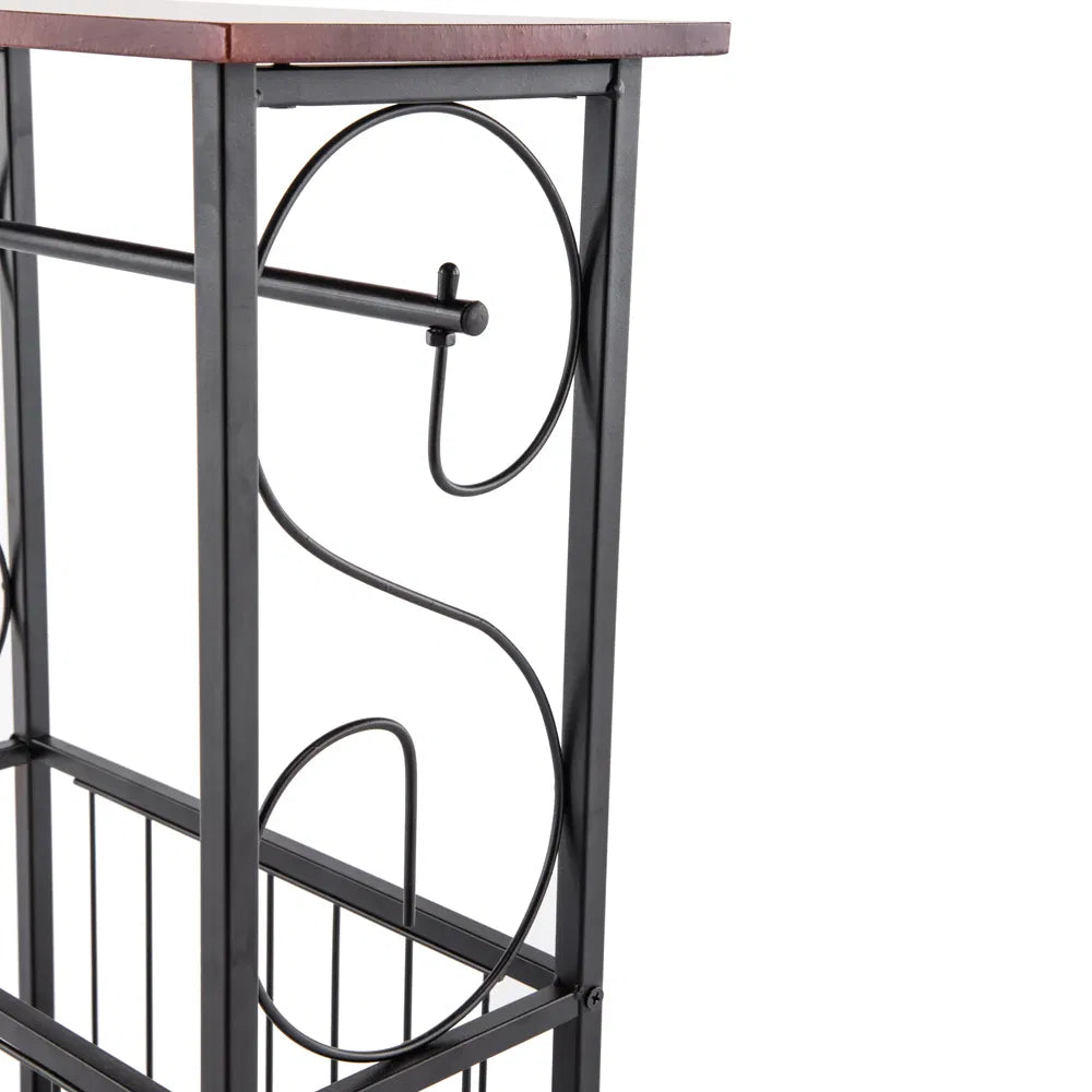 Slim Bathroom Side Table with Magazine Basket — view 3