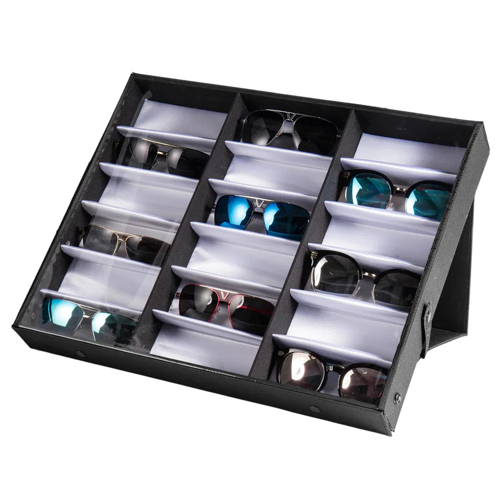 Black 18-Compartment Eyewear Display Case — view 9