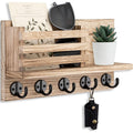 Rustic Wall-Mounted Key and Mail Organizer — view 1