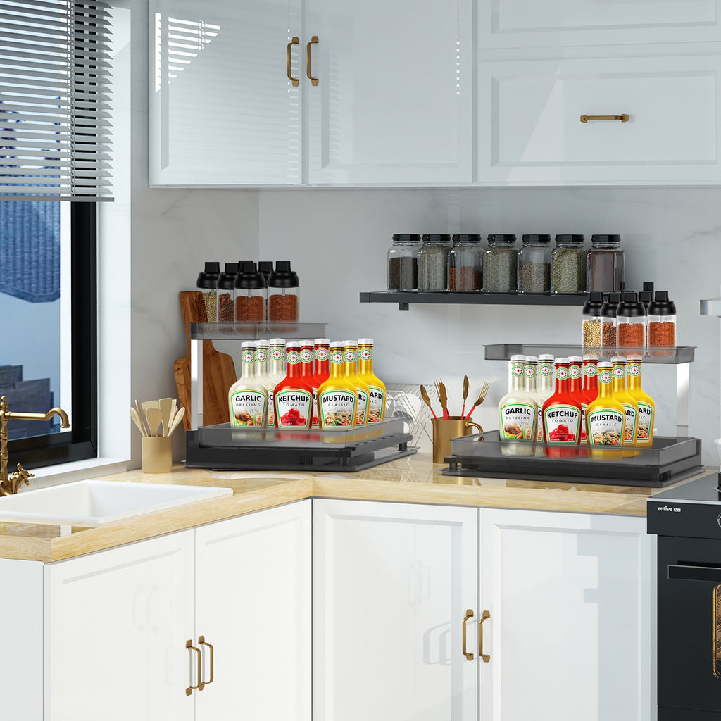 Smoky Clear L-Shaped Under-Sink Organizer — view 3