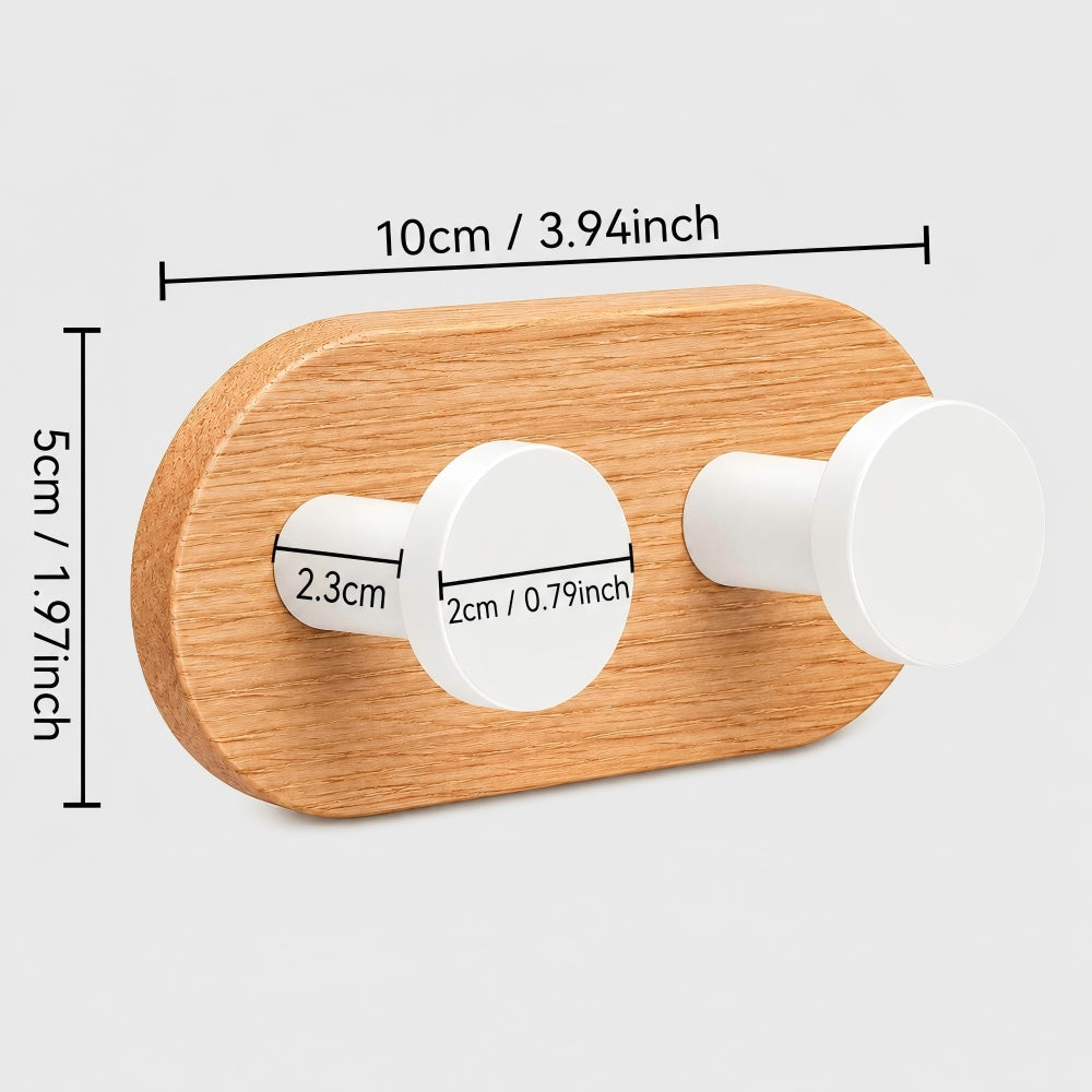 White Double Peg Wall Hooks — Set of 2 — view 2