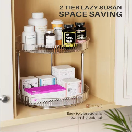 Clear 2-Tier Rotating Spice Organizer