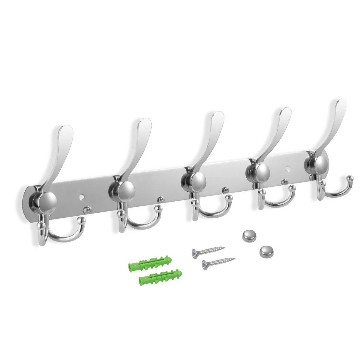 15-Hook Stainless Steel Wall Rack