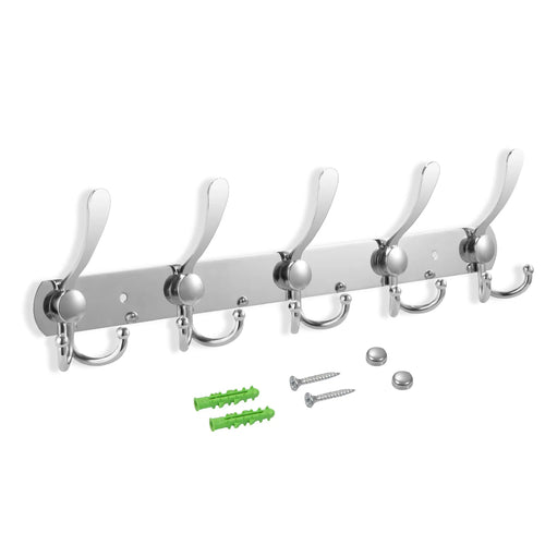 15-Hook Stainless Steel Wall Rack