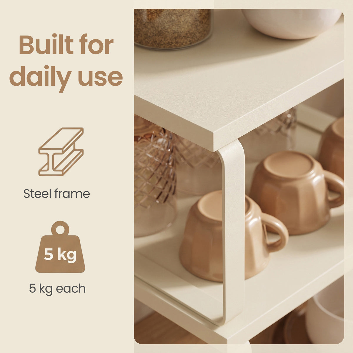 White Stackable Cabinet Shelf Risers — Set of 3 — view 5