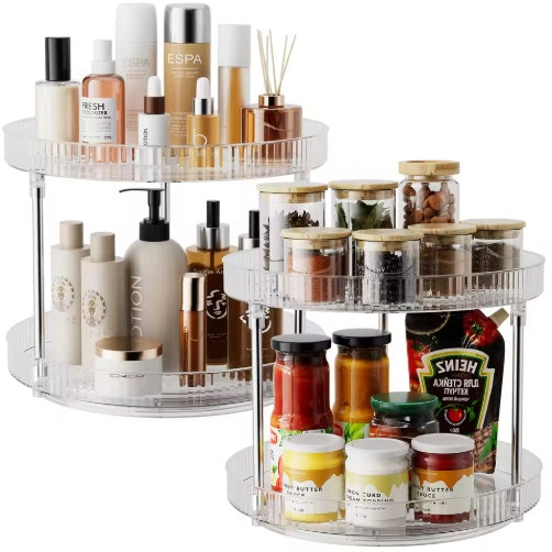 Clear 2-Tier Rotating Spice Organizer
