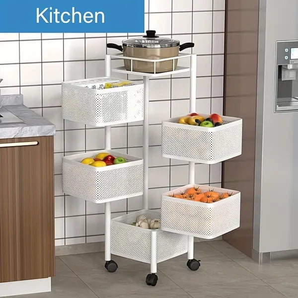 Five-Tier Rotating Basket Storage Cart — view 4