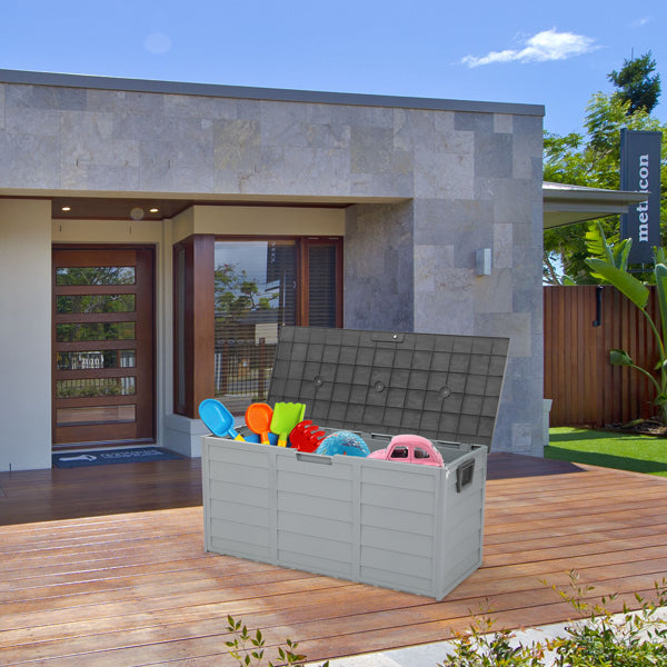 Gray Deck Storage Box with Wheels — view 9