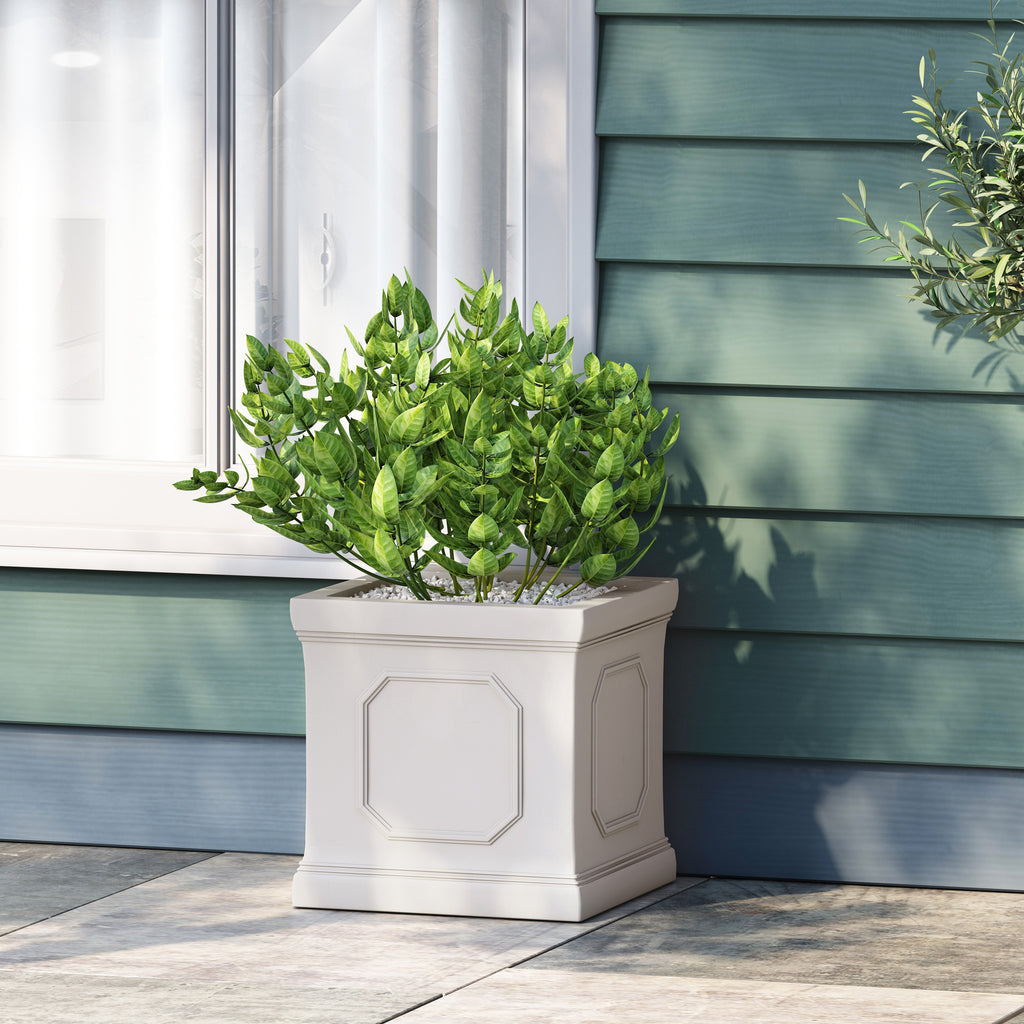 Antique White Square MgO Planter, 11 Inches — view 3