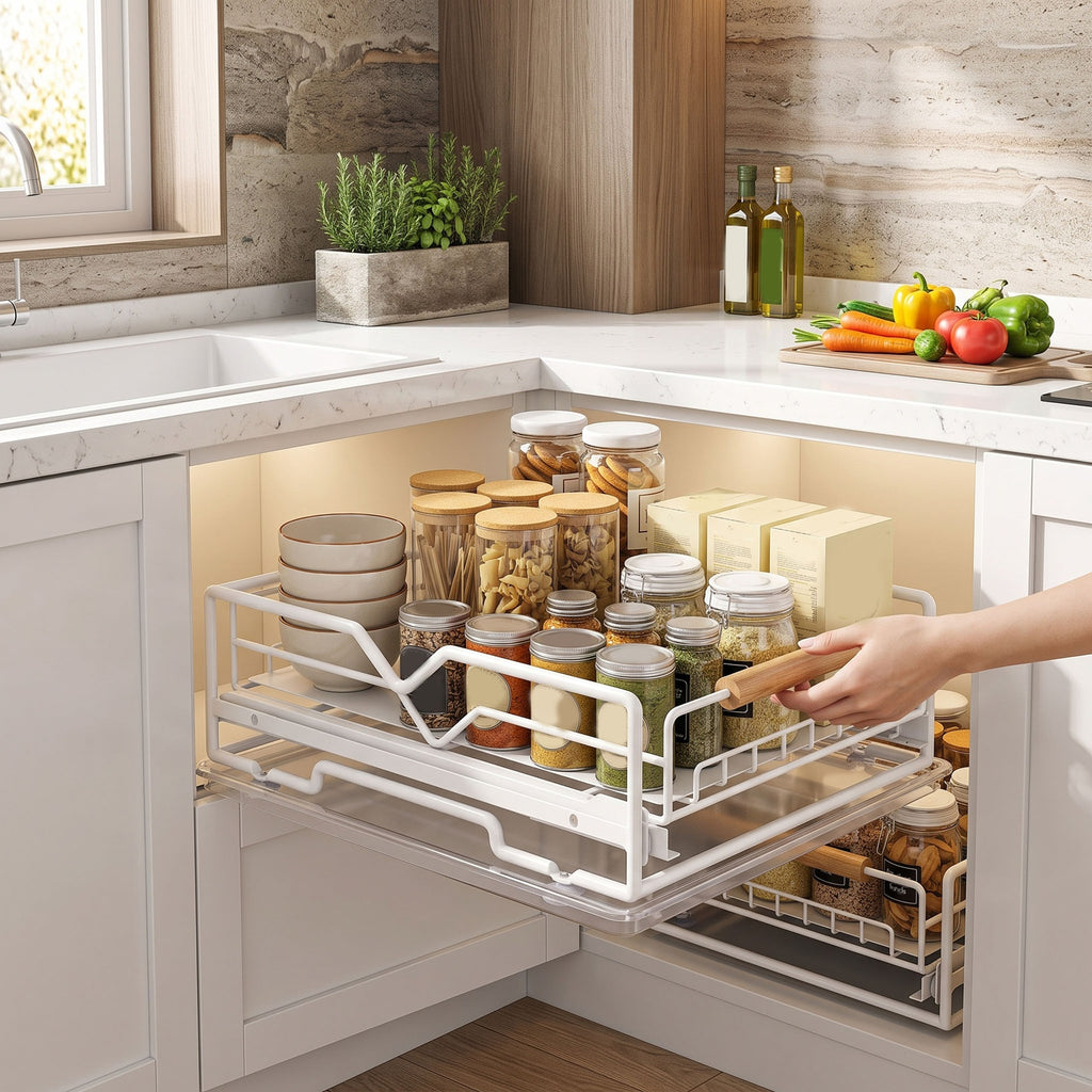 Pull-Out Cabinet Organizer with Drain Tray