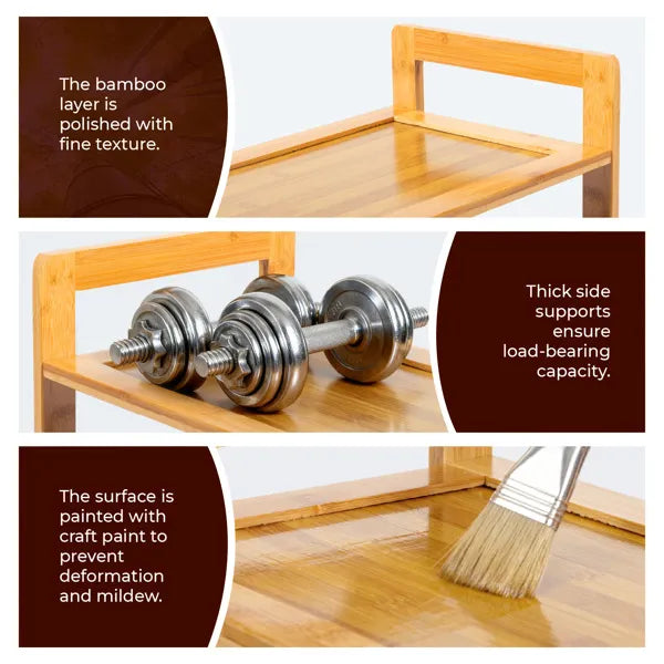 Natural Bamboo Three-Tier Shoe Rack — view 6