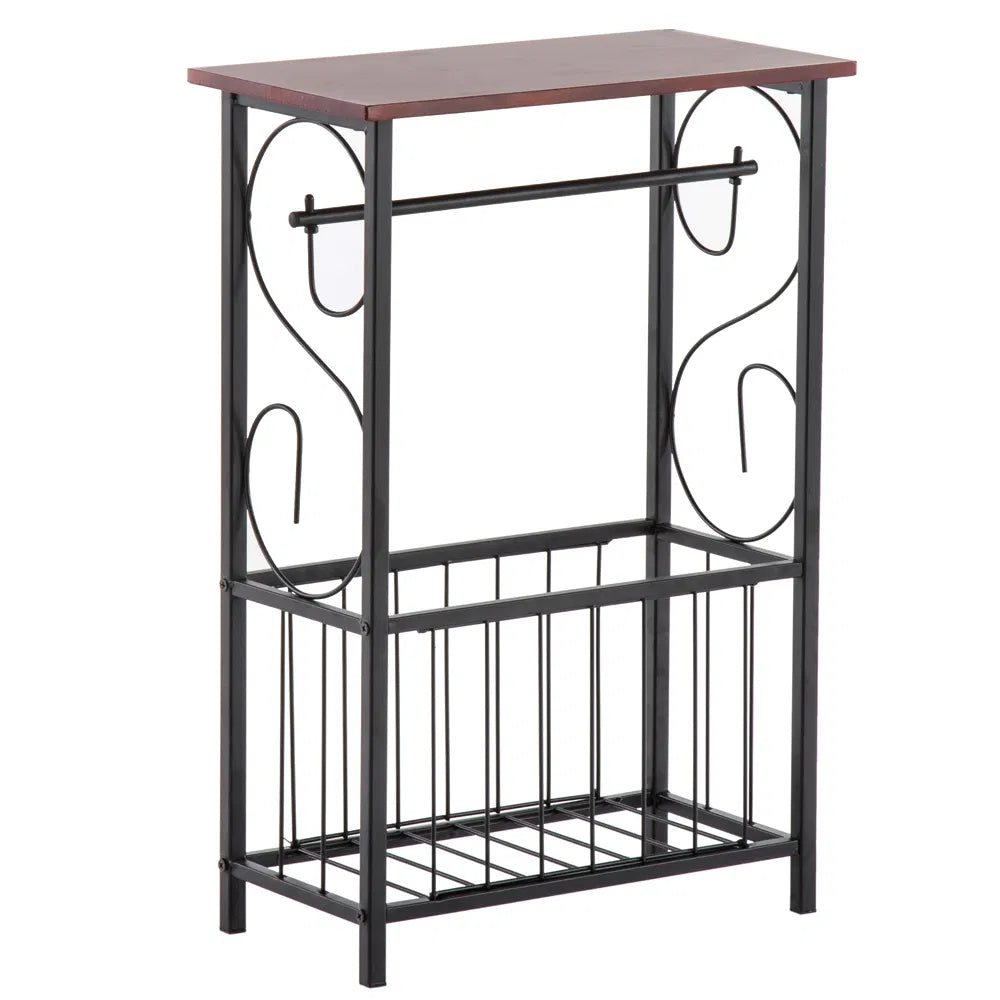 Slim Bathroom Side Table with Magazine Basket — view 11