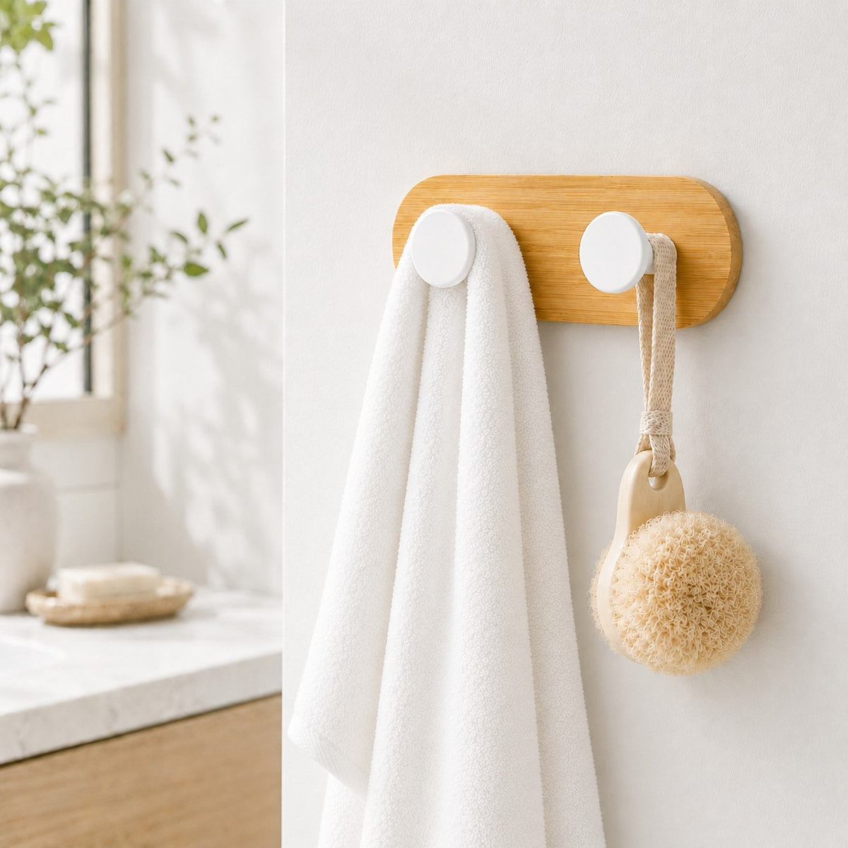 White Double Peg Wall Hooks — Set of 2 — view 4