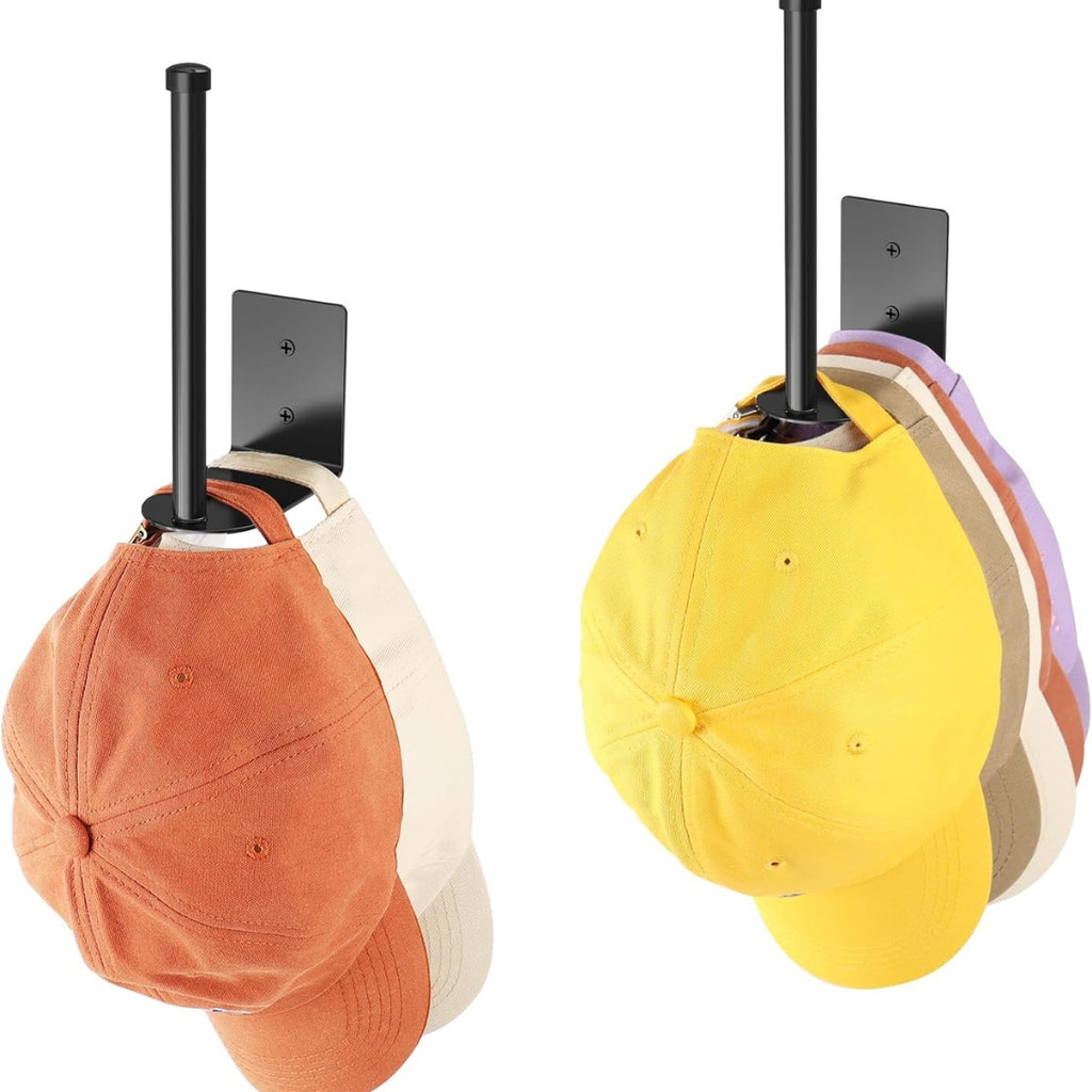 Black Steel Baseball Cap Holders — Set of 2 — view 1