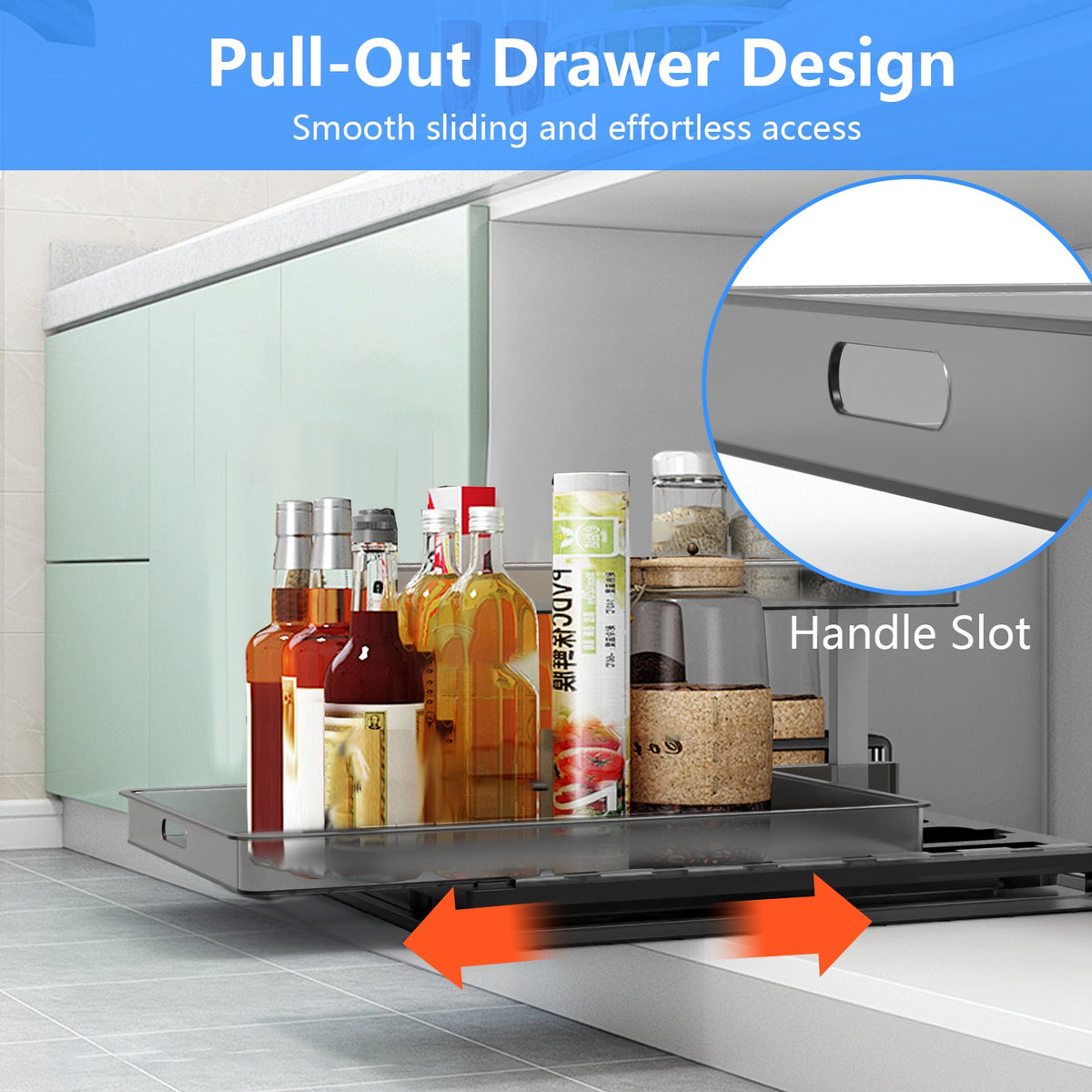 Smoky Clear L-Shaped Under-Sink Organizer — view 7