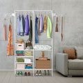 White Open Closet Rack with Four Shelves — view 1