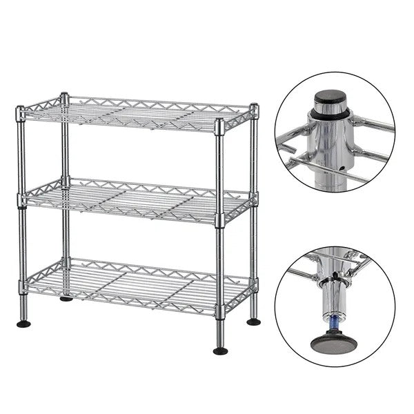 Silver 3-Tier Cabinet Organizer