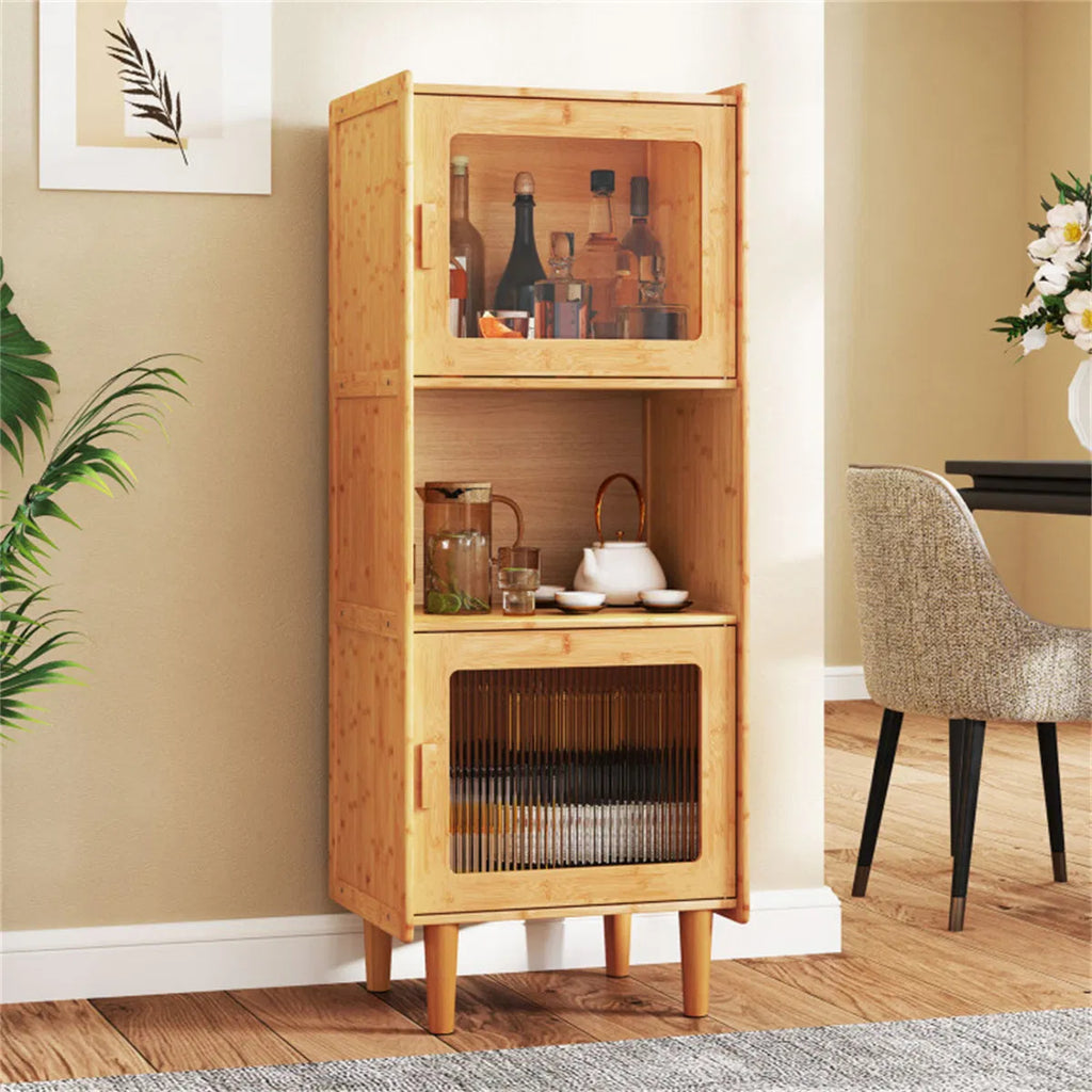 Natural Bamboo Display Cabinet with Acrylic Doors — view 8