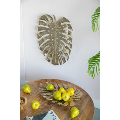 Gold-Tone Aluminum Monstera Leaf Wall Decor — view 7