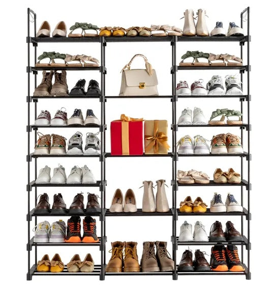 Black 9-Tier Shoe Storage Rack