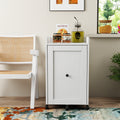 White Rolling Pantry Cabinet with Pull-Out Storage — view 1