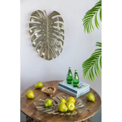 Gold-Tone Aluminum Monstera Leaf Wall Decor — view 6