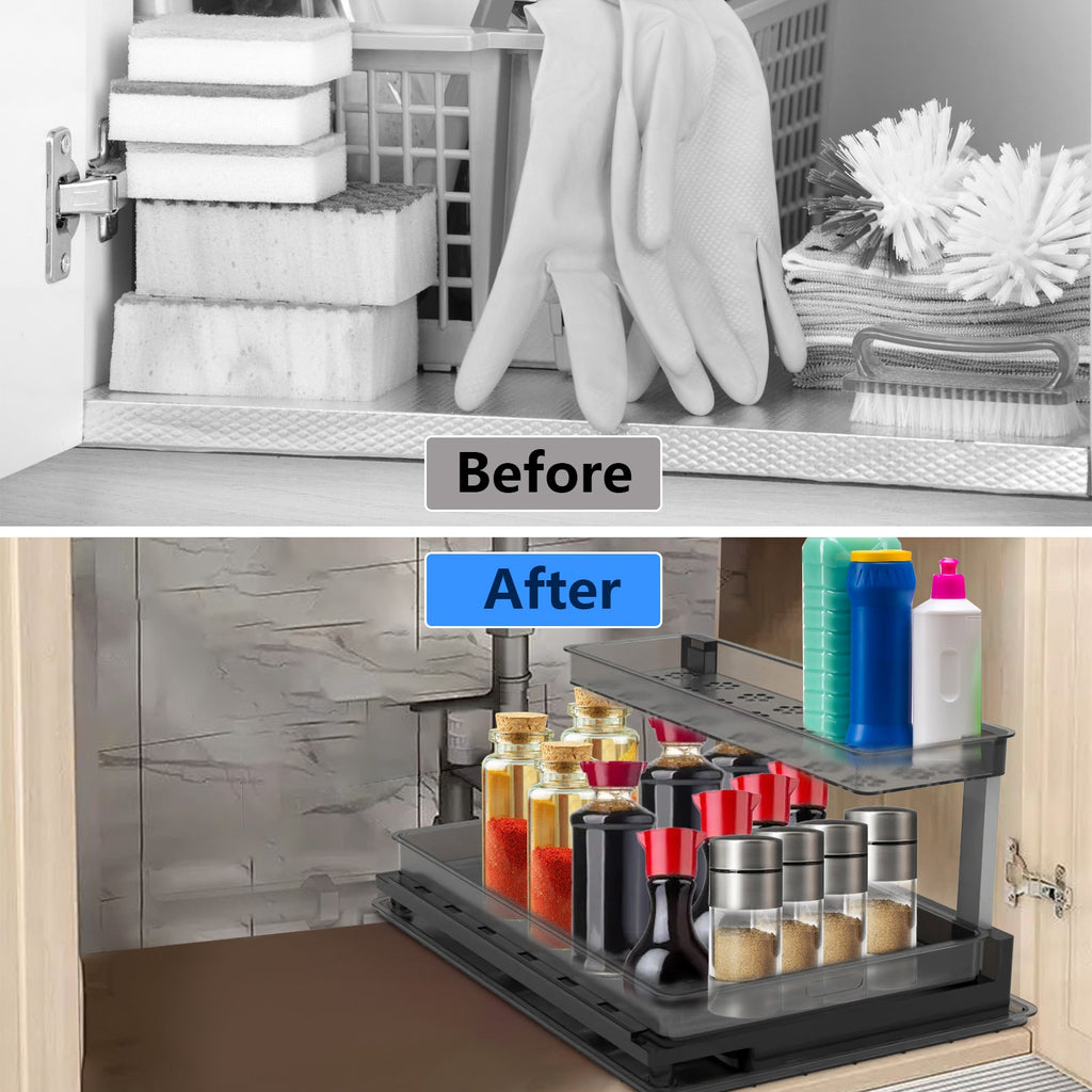 Smoky Clear L-Shaped Under-Sink Organizer — view 6